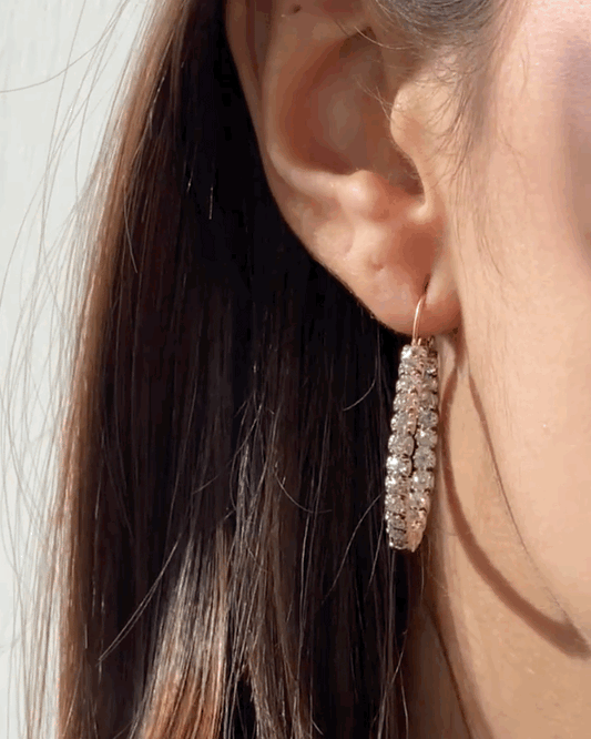 VICTORIAN DIAMONDS, YELLOW GOLD & SILVER HOOP EARRINGS, 1860s