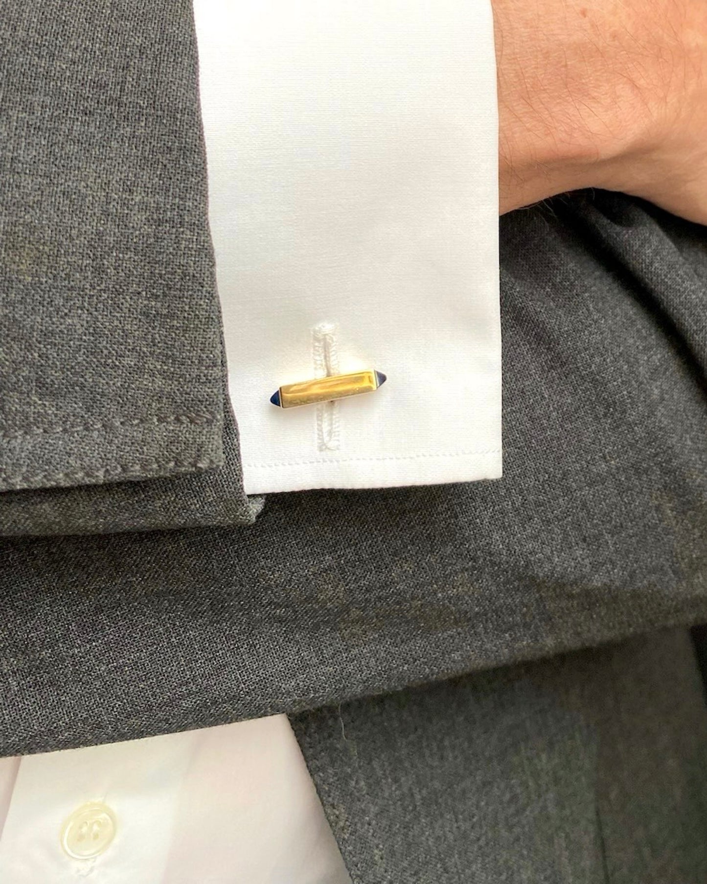CARTIER ART DÉCO SAPPHIRE & GOLD CUFFLINKS