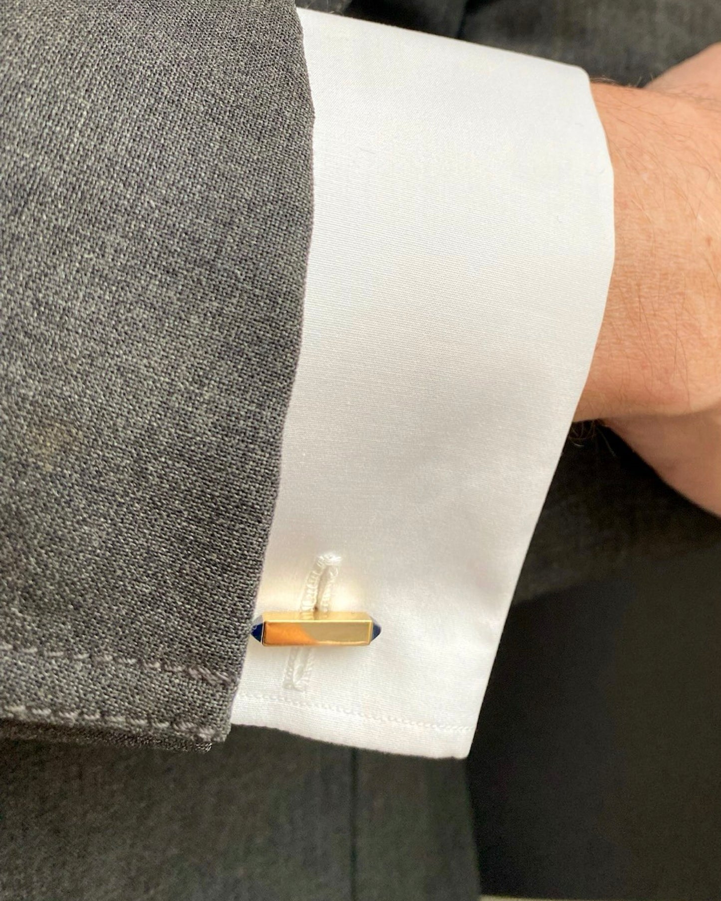 CARTIER ART DÉCO SAPPHIRE & GOLD CUFFLINKS