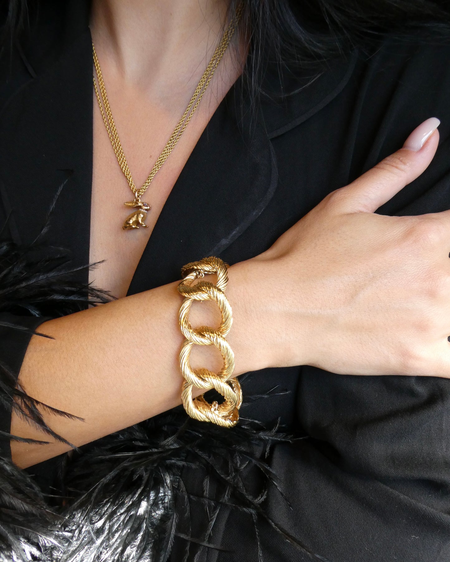 KUTSCHINSKY YELLOW GOLD LINKS BRACELET, 1960s