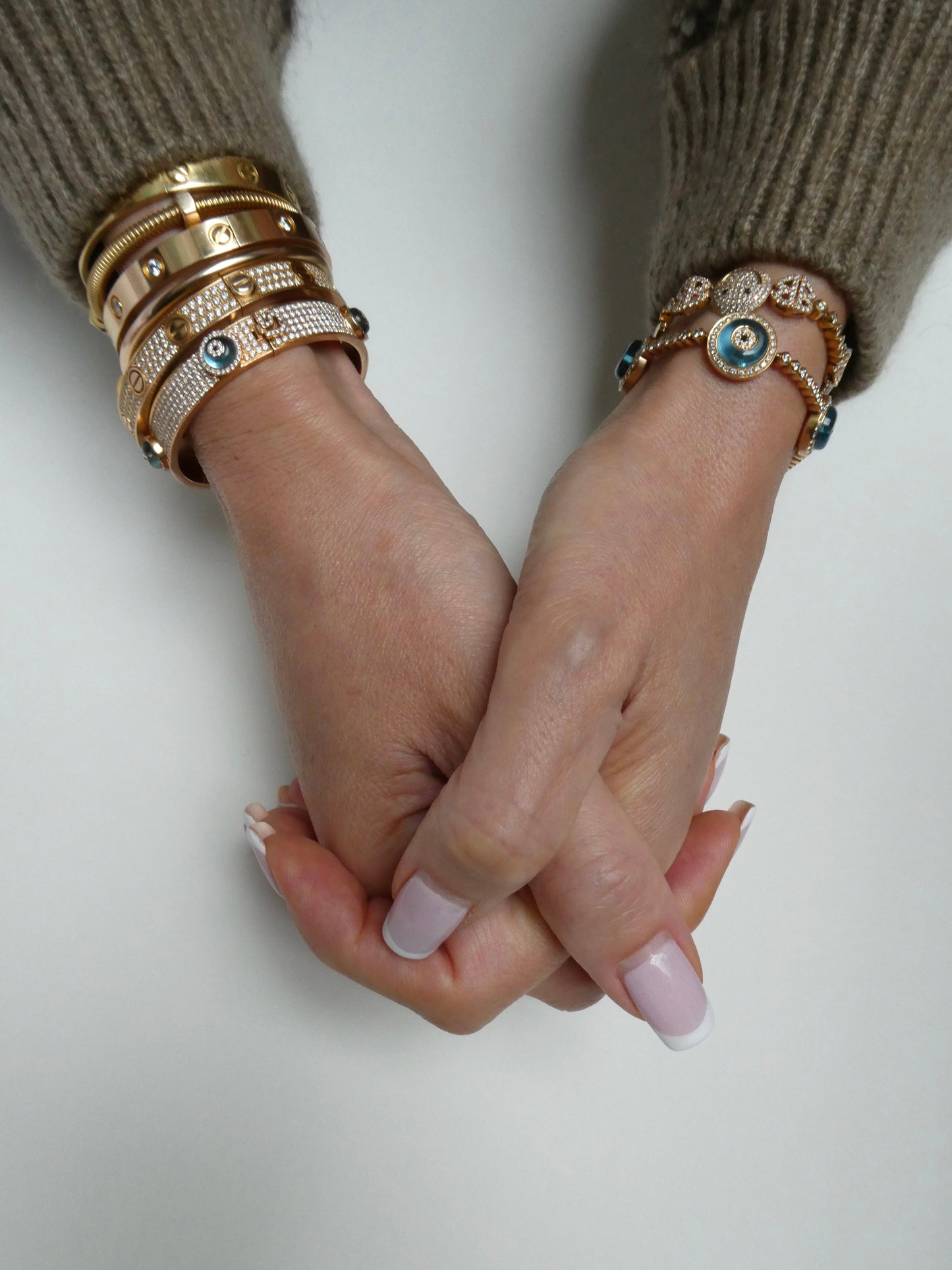 LORRAINE SCHWARTZ 'AGAINST EVIL EYE' TOPAZ, DIAMONDS & ROSE GOLD CUFF, 2020