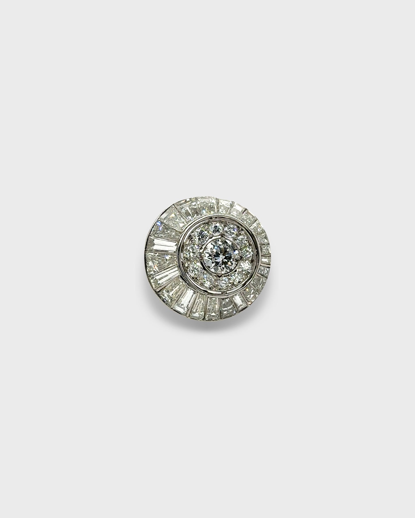 DIAMONDS & PLATINUM SPIRAL RING, 1950s