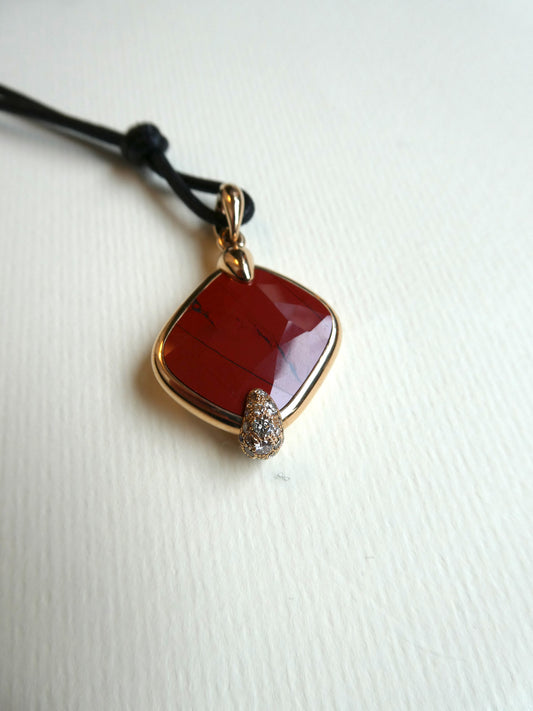 POMELLATO 'RITRATTO' RED JASPER, DIAMOND & ROSE GOLD PENDANT, 2017