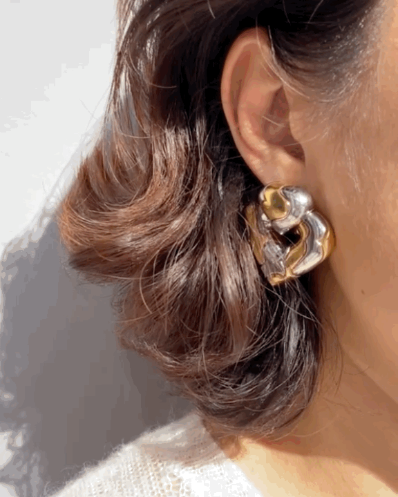 MARINA B. GOLD & STEEL ‘HEART’ EARRINGS, 1980s