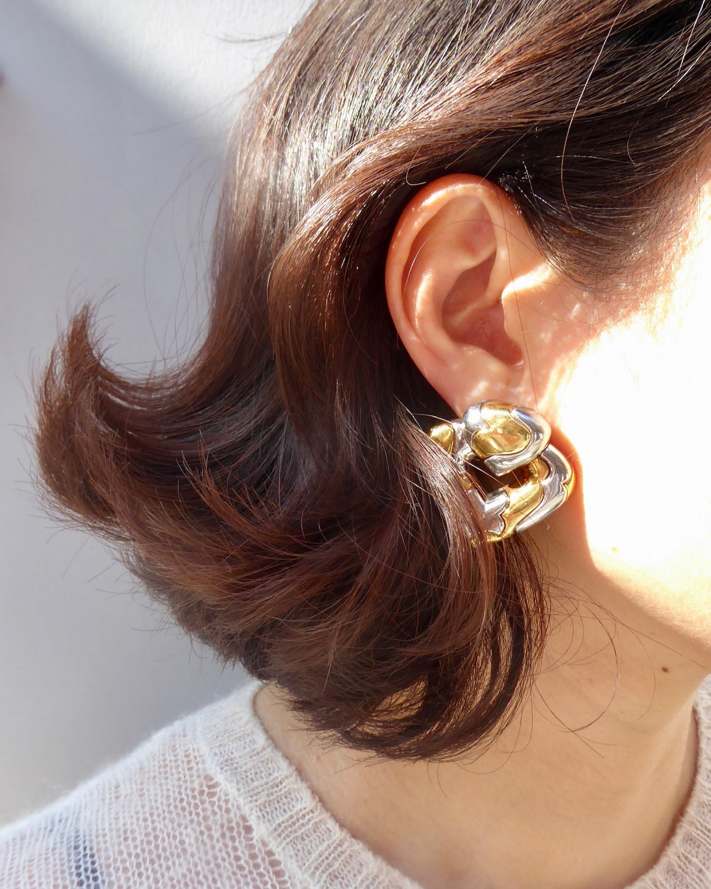 MARINA B. GOLD & STEEL ‘HEART’ EARRINGS, 1980s