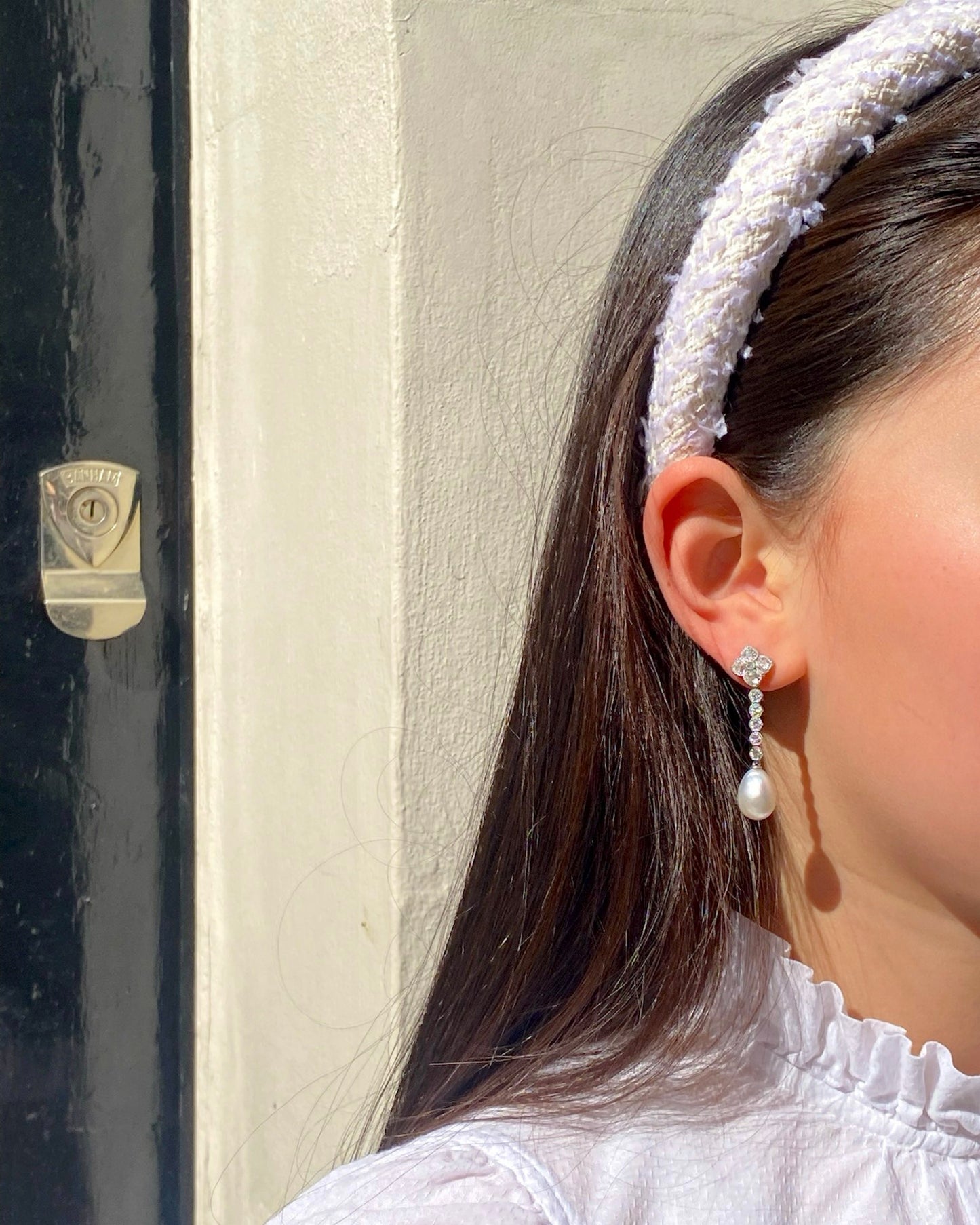 DIAMOND, NATURAL PEARL & PLATINUM EARRINGS, 1910s