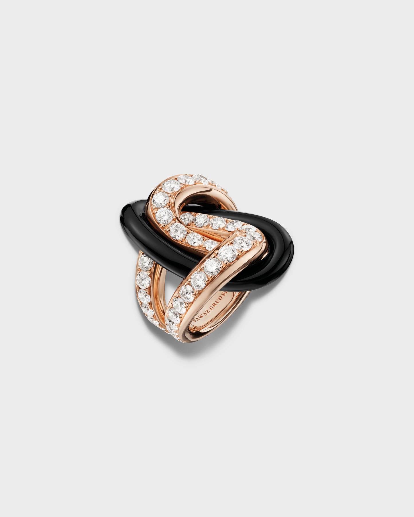 FAWAZ GRUOSI DIAMONDS, CERAMIC & ROSE GOLD RING, 2022
