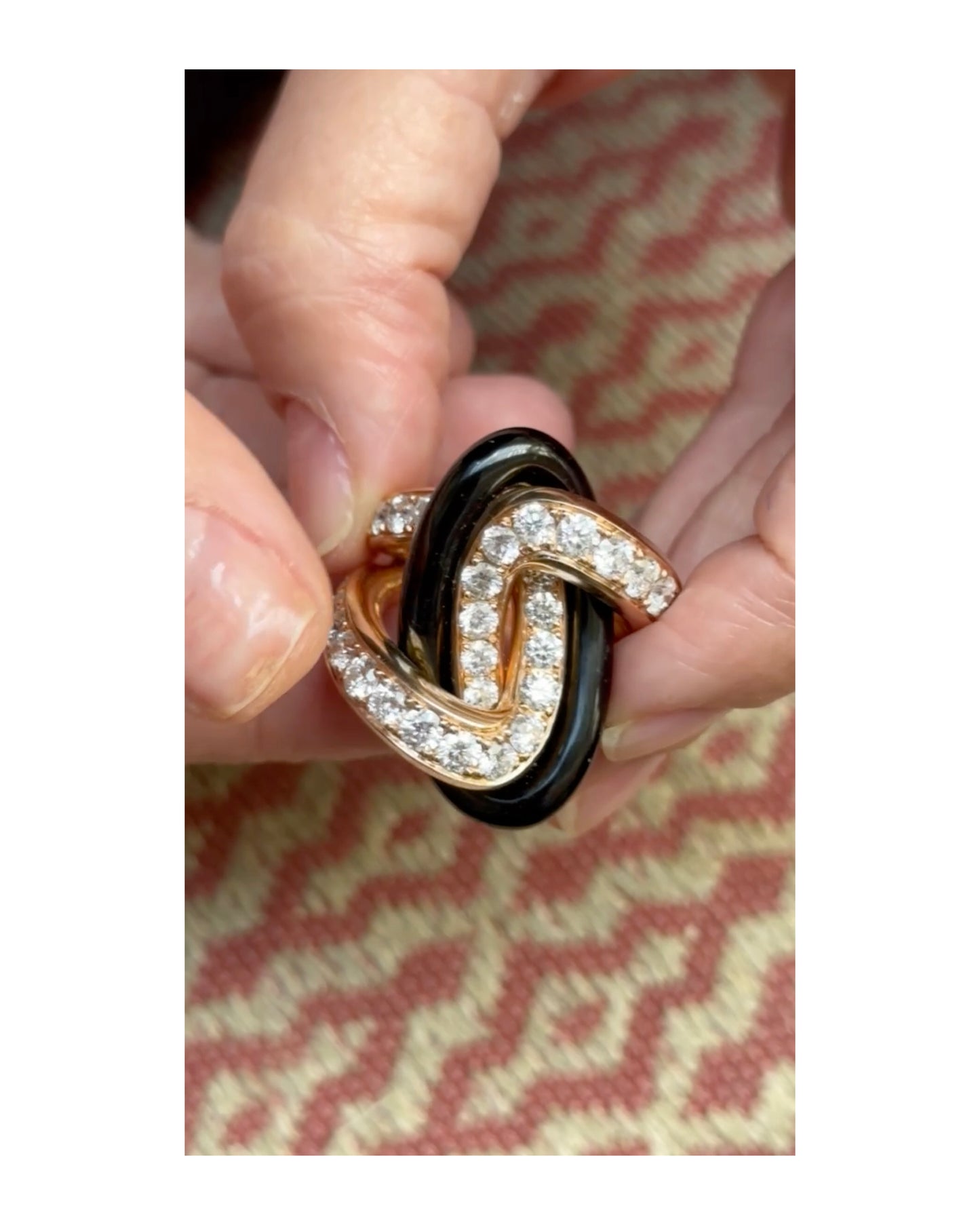FAWAZ GRUOSI DIAMONDS, CERAMIC & ROSE GOLD RING, 2022