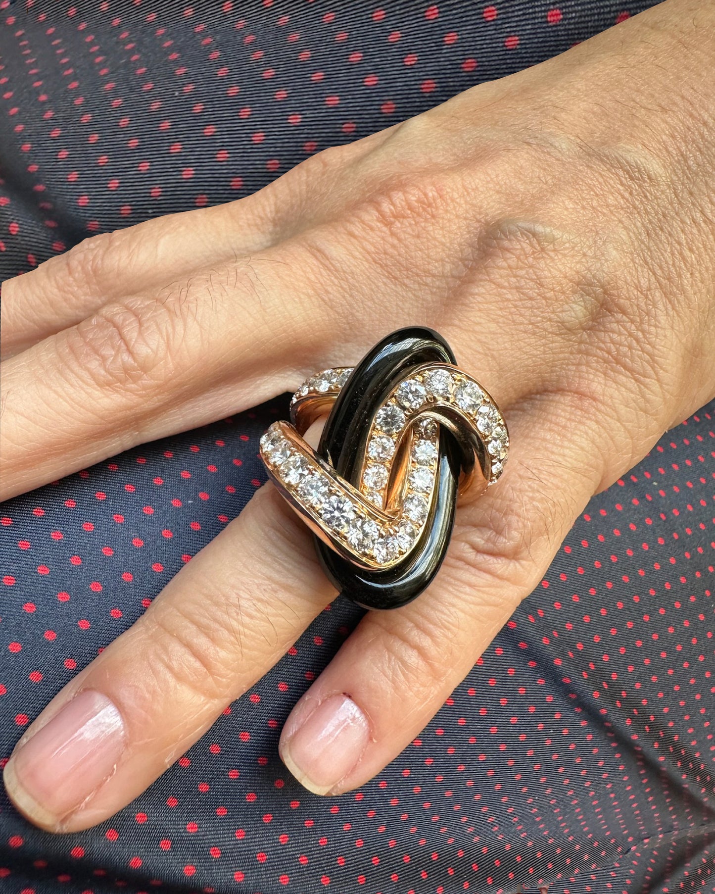 FAWAZ GRUOSI DIAMONDS, CERAMIC & ROSE GOLD RING, 2022