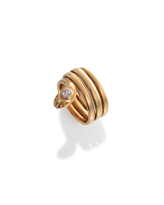 VICTORIAN DIAMOND & GOLD SNAKE ETERNITY RING, 1890s