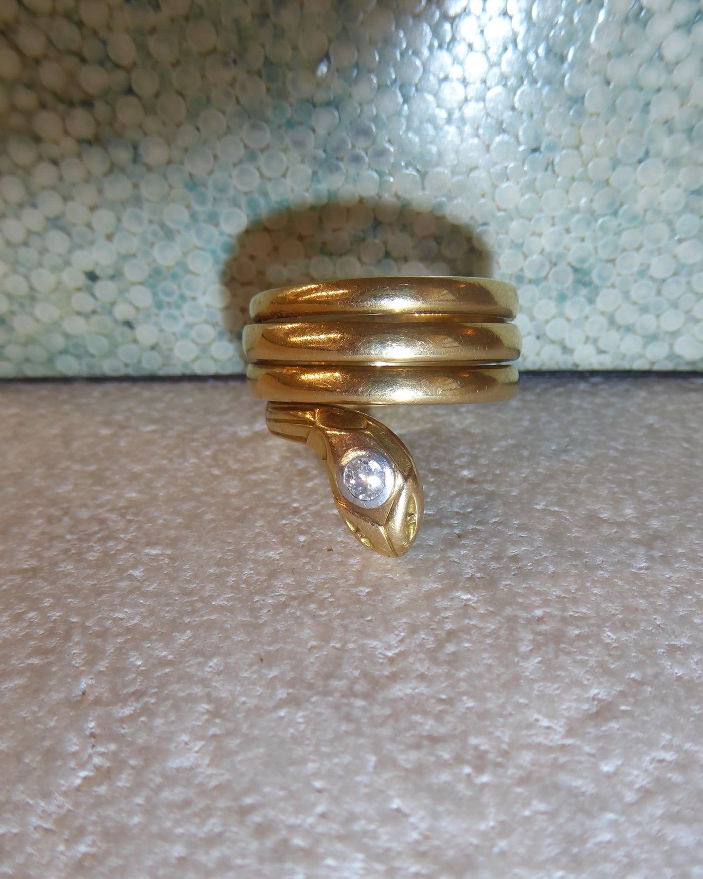 VICTORIAN DIAMOND & GOLD SNAKE ETERNITY RING, 1890s