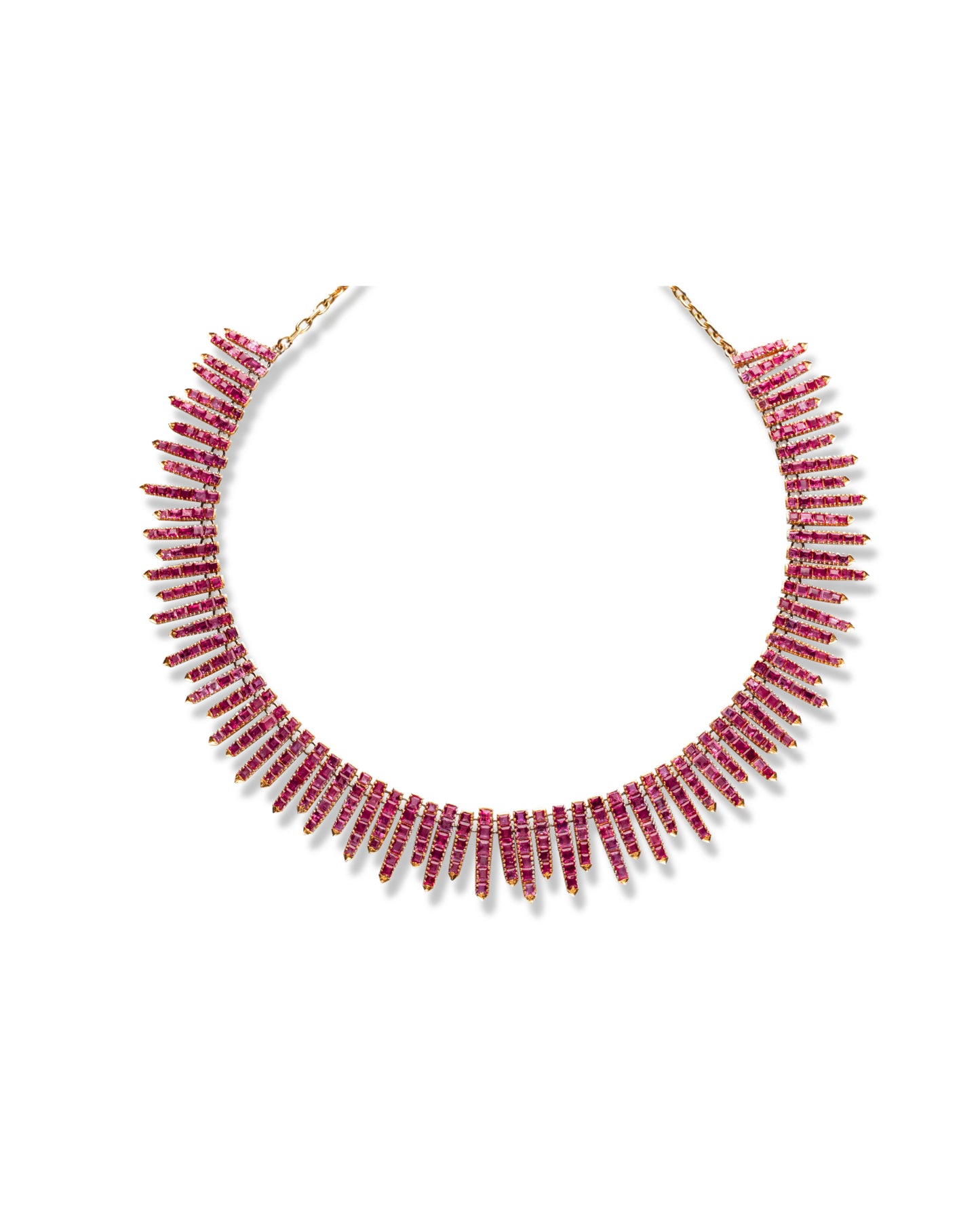 BURMESE RUBY, PINK SAPPHIRE & GOLD NECKLACE, 1950s