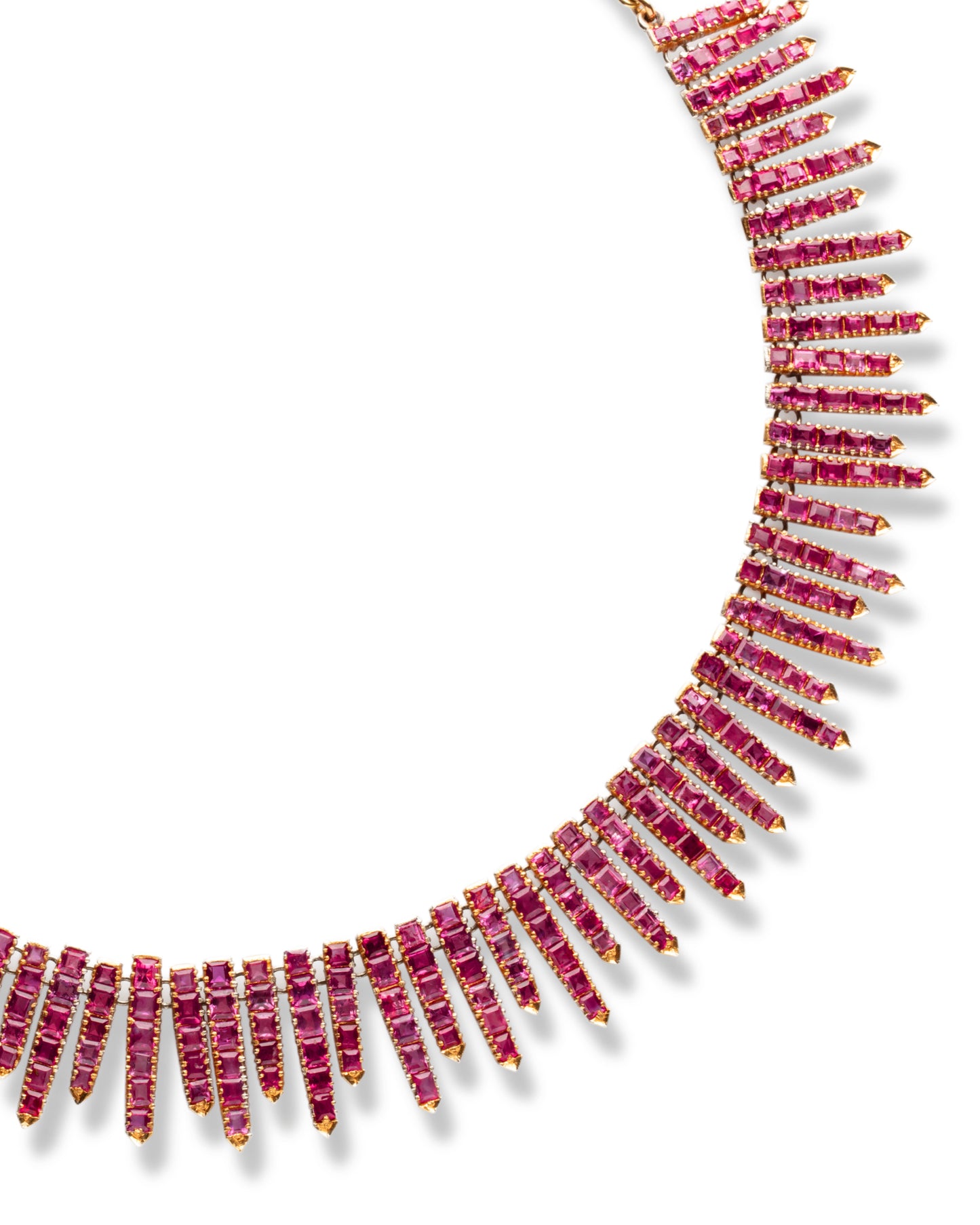 BURMESE RUBY, PINK SAPPHIRE & GOLD NECKLACE, 1950s