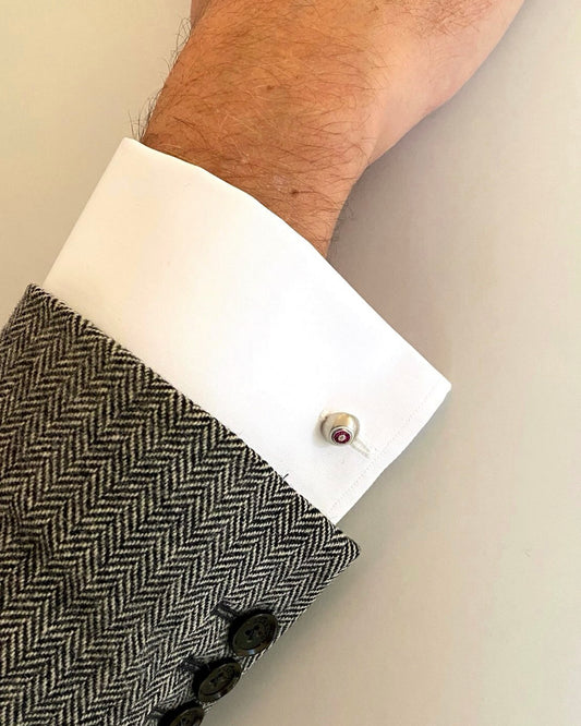 ART DÉCO RUBIES, DIAMONDS, PLATINUM & YELLOW GOLD CUFFLINKS, 1930s