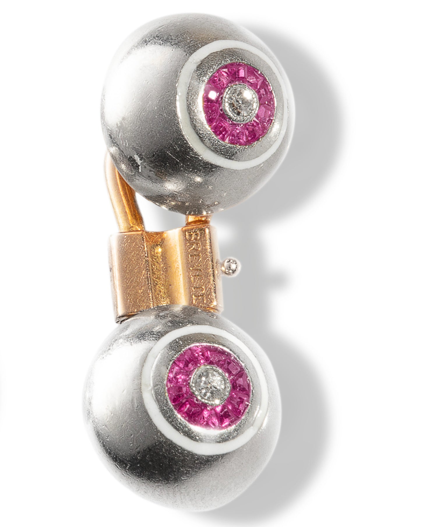 ART DÉCO RUBIES, DIAMONDS, PLATINUM & YELLOW GOLD CUFFLINKS, 1930s