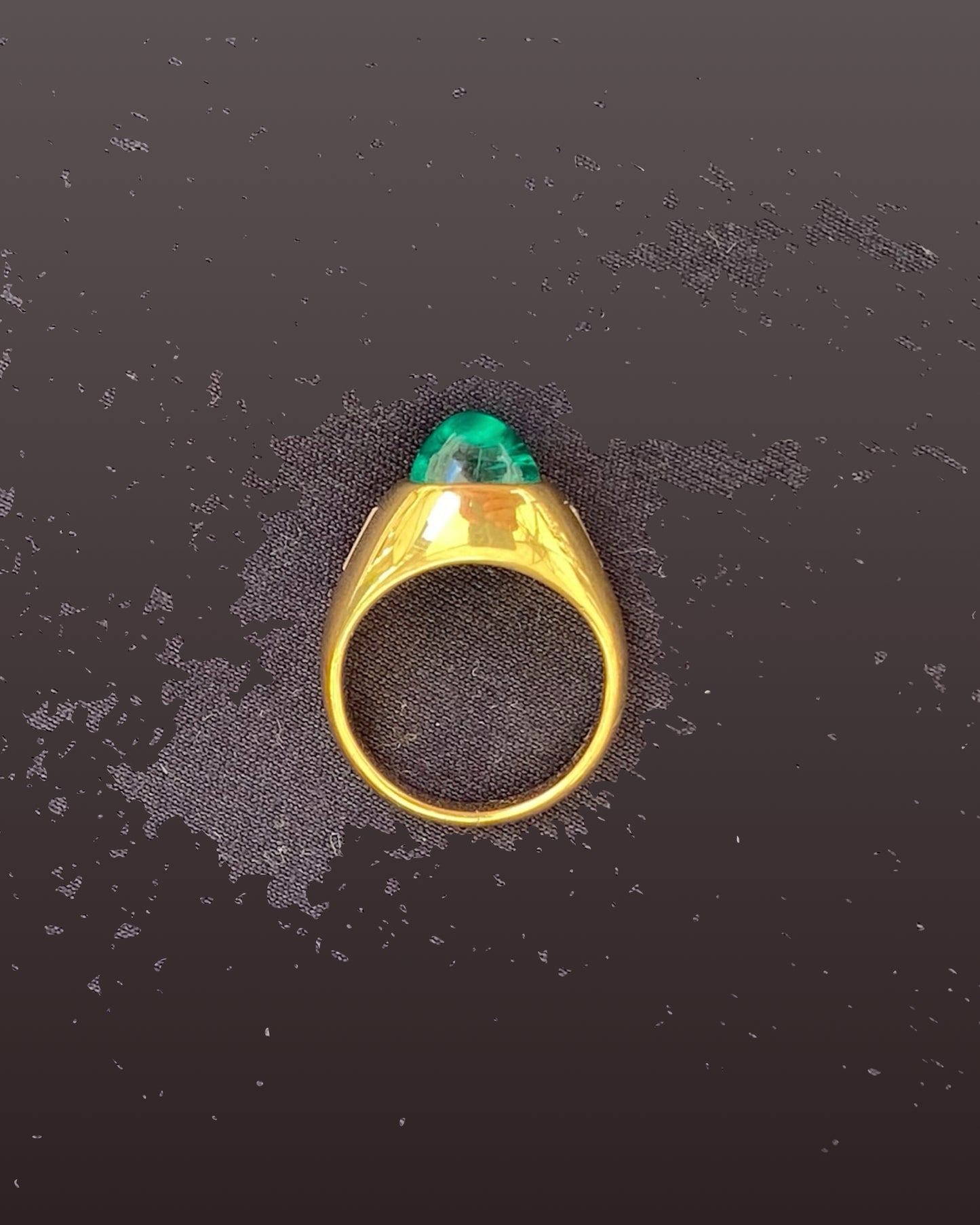 BVLGARI COLOMBIAN EMERALD, DIAMONDS & YELLOW GOLD RING