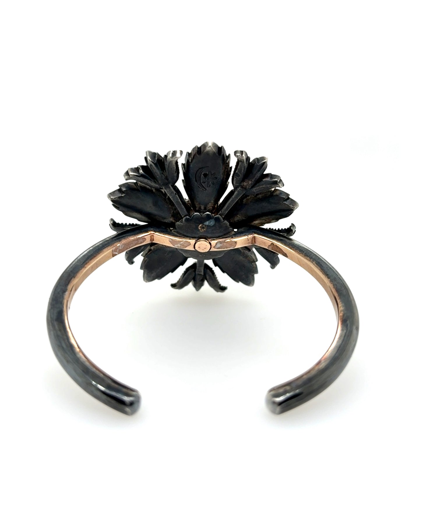 DIAMONDS, GOLD & SILVER FLORAL BRACELET, 1880s