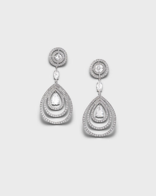 ASSIL DIAMOND & WHITE GOLD DROP EARRINGS, 1990s-2000s