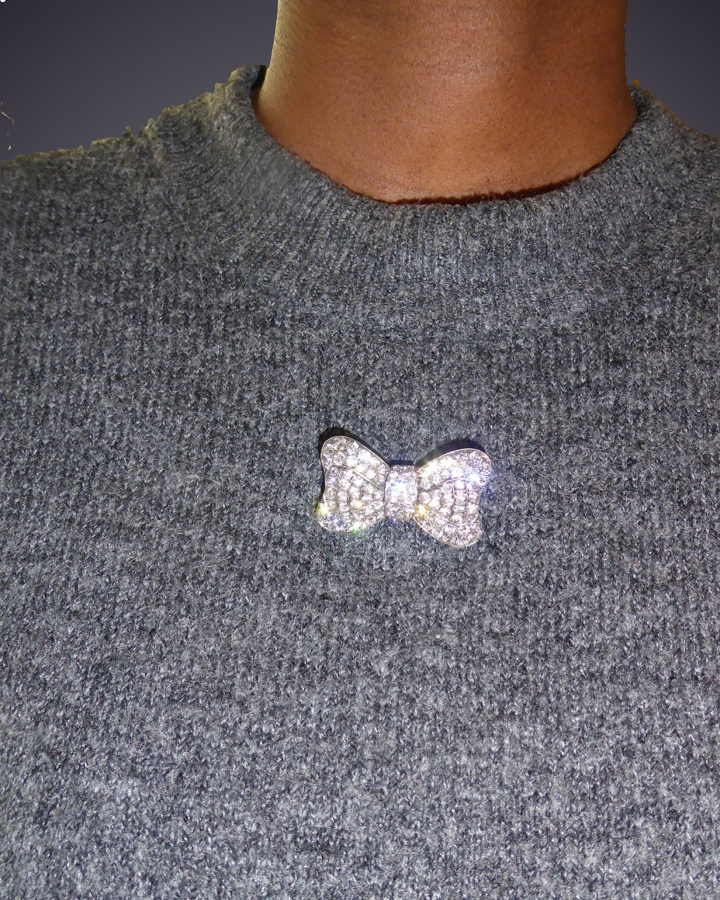 DIAMOND BOW BROOCH, 1930s