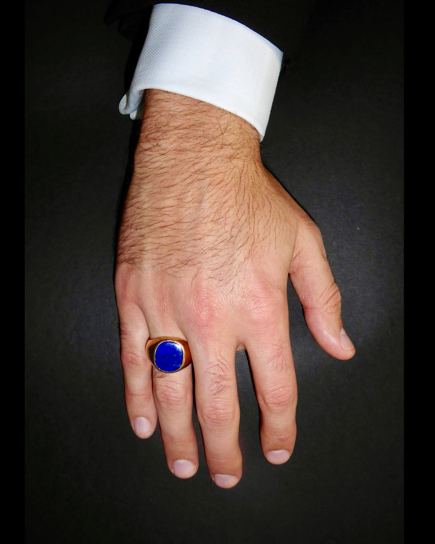 LAPIS & YELLOW GOLD SIGNET RING, 1900s