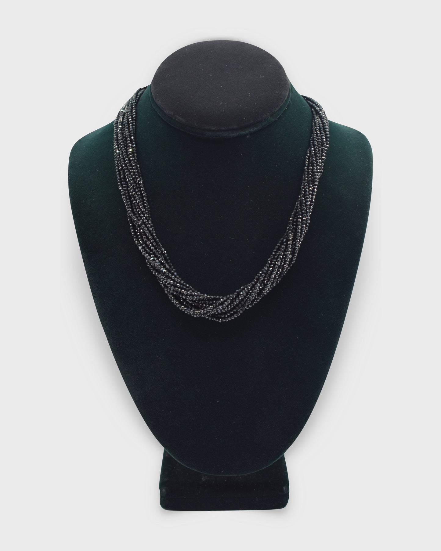 ART DÉCO TOPAZ, DIAMOND & ONYX BEAD STRAND CONVERTIBLE PENDANT NECKLACE