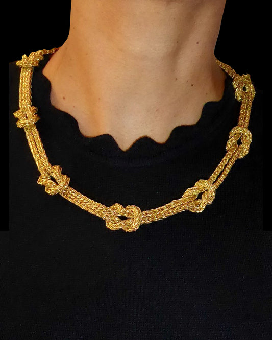 BUCCELLATI YELLOW GOLD TWO-LENGTH NECKLACE, 20th CENTURY