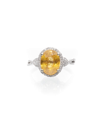 TRIO OF COLOURED GEMSTONES, DIAMONDS & YELLOW GOLD RINGS