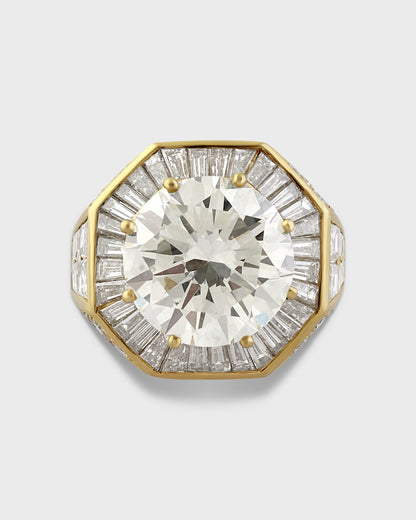DIAMOND & YELLOW GOLD COCKTAIL RING, 1970s