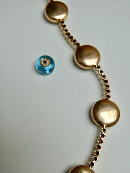 LORRAINE SCHWARTZ 'AGAINST EVIL EYE FIVE EYE' ROSE GOLD, DIAMOND & TOPAZ BRACELET, 21st CENTURY