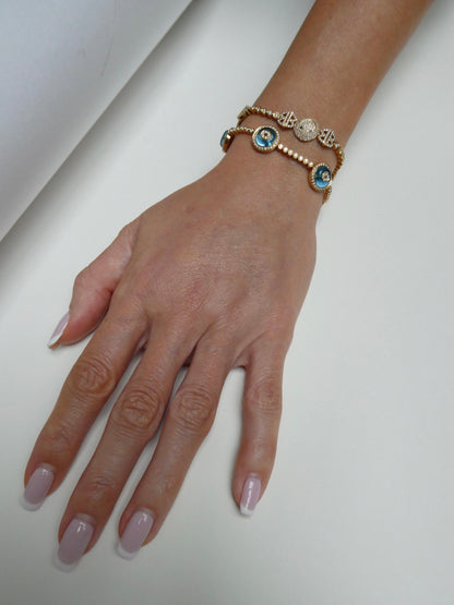 LORRAINE SCHWARTZ 'BE HAPPY' ROSE GOLD & DIAMOND BRACELET, 21st CENTURY