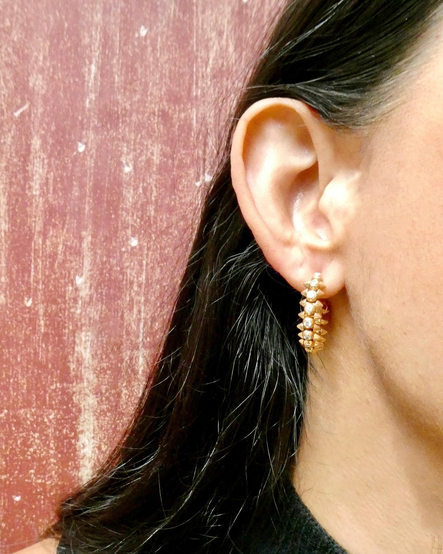 CARTIER 'CLASH' ROSE GOLD & DIAMOND HOOP EARRINGS, 2021