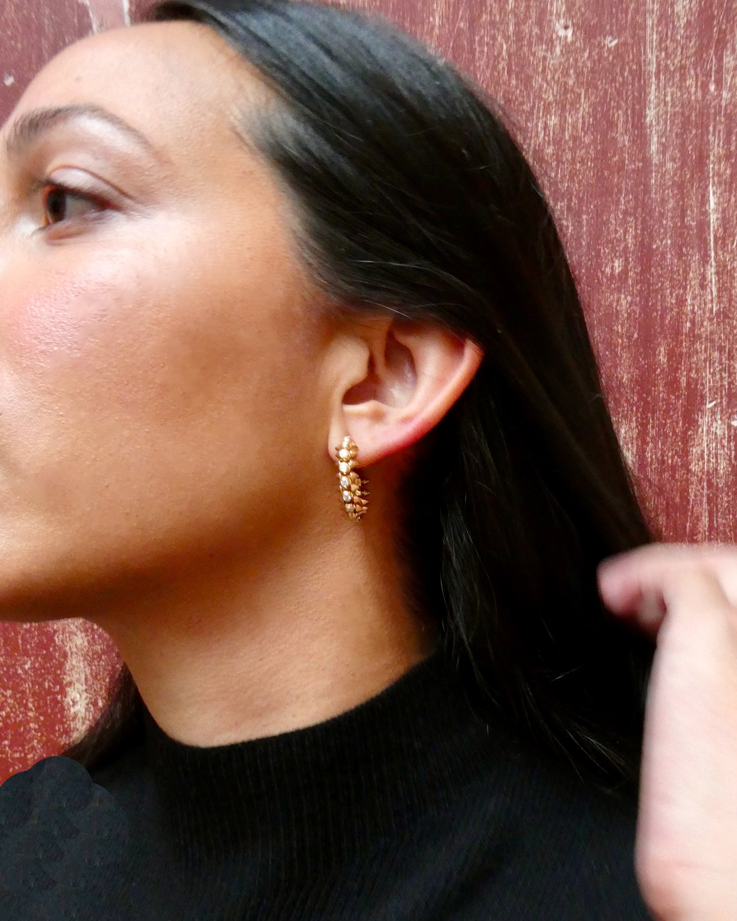 CARTIER 'CLASH' ROSE GOLD & DIAMOND HOOP EARRINGS, 2021