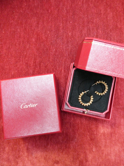 CARTIER 'CLASH' ROSE GOLD & DIAMOND HOOP EARRINGS, 2021