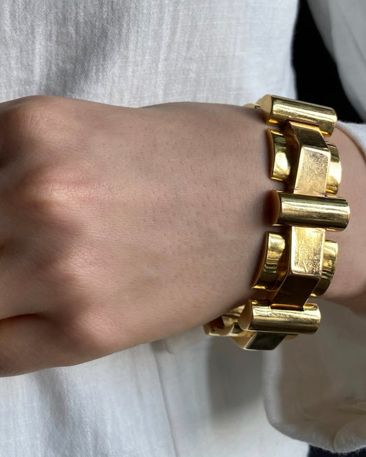 YELLOW GOLD TANK BRACELET, 1950s