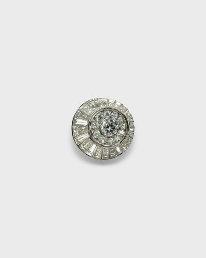 DIAMONDS & PLATINUM SPIRAL RING, 1950s