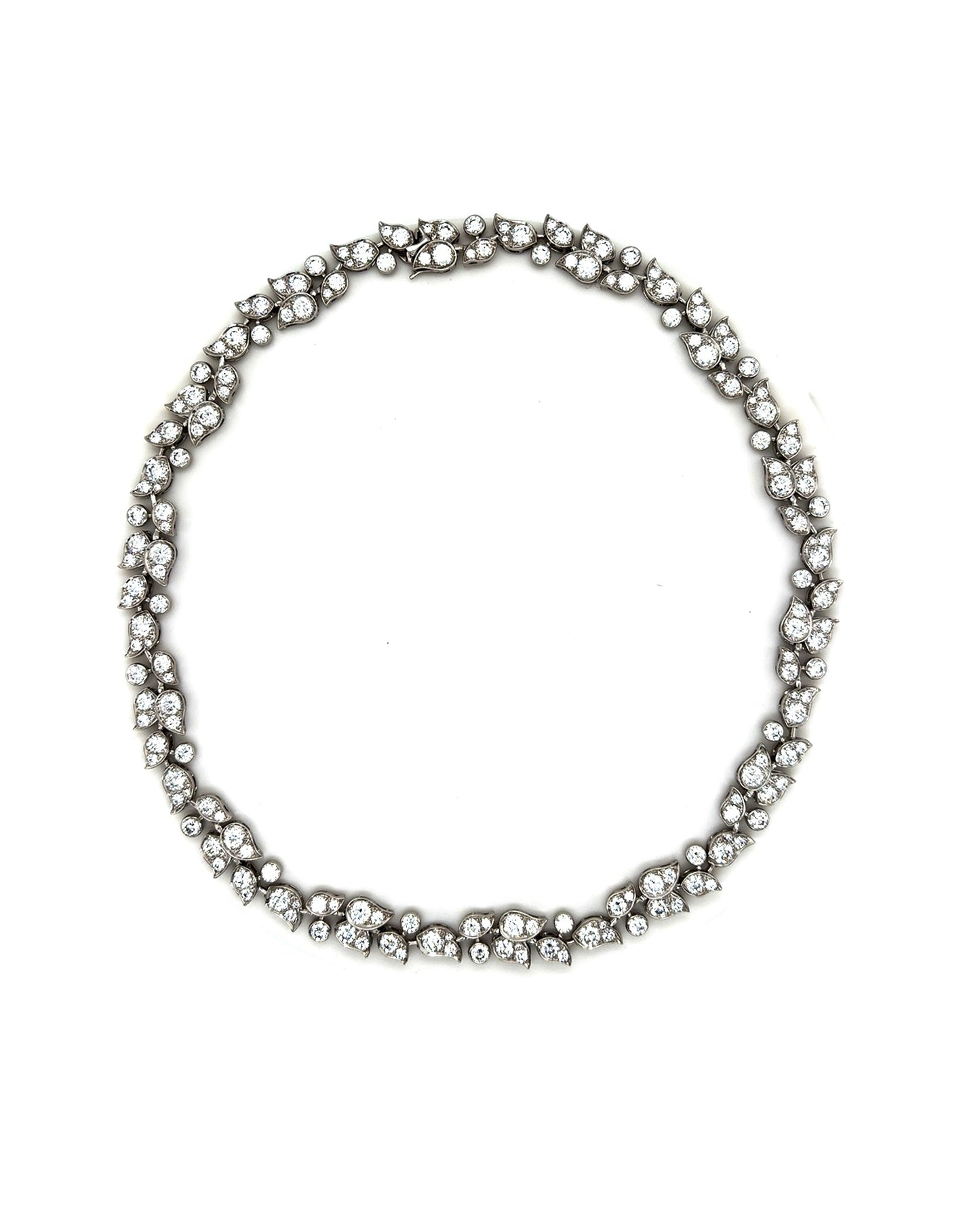 CARTIER WHITE DIAMONDS (22CT) & WHITE GOLD 'MUGUET' NECKLACE, 2000s