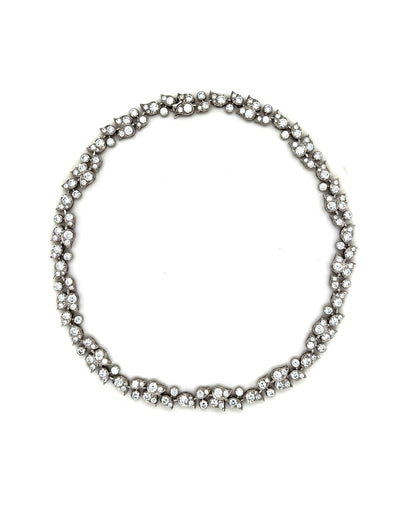 CARTIER WHITE DIAMONDS (22CT) & WHITE GOLD 'MUGUET' NECKLACE, 2000s