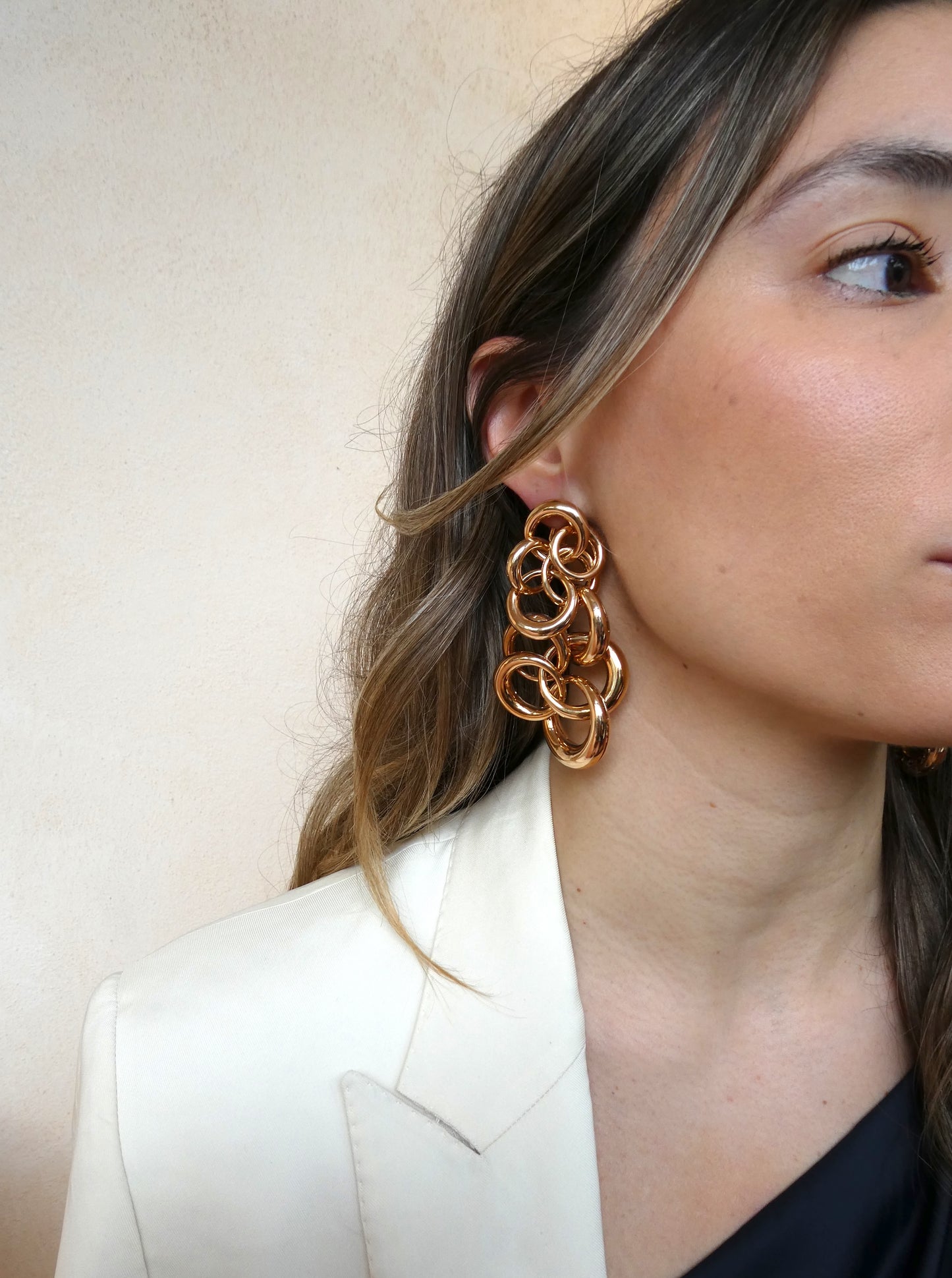 DE GRISOGONO 'ANELLI' ROSE GOLD EARRINGS, 2010s