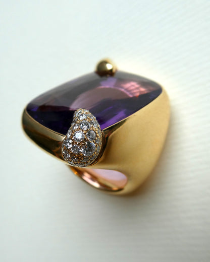 POMELLATO 'RITRATTO' AMETHYST, DIAMOND & GOLD COCKTAIL RING, 2017
