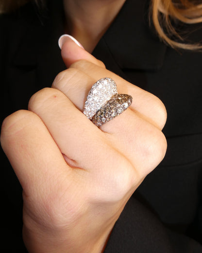 CACCIARI SALVATI BLACK AND WHITE DIAMOND & GOLD RING, 2000s