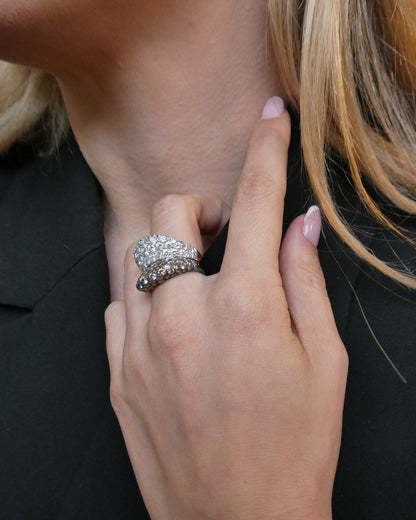 CACCIARI SALVATI BLACK AND WHITE DIAMOND & GOLD RING, 2000s