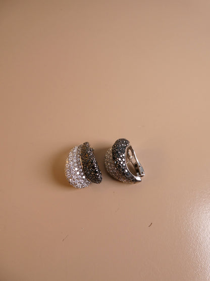 CACCIARI SALVATI BLACK AND WHITE DIAMOND & GOLD EARRINGS, 2000s
