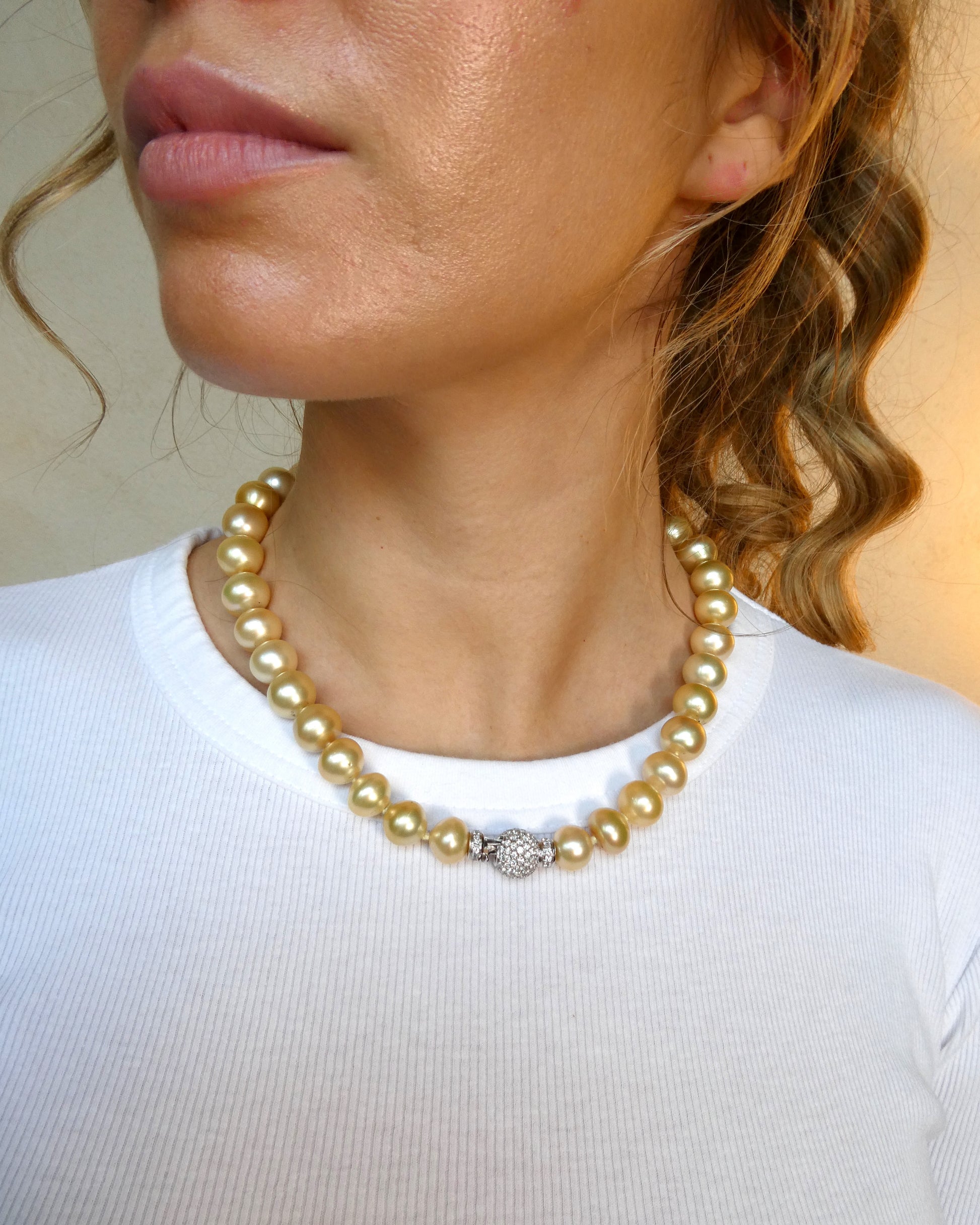CACCIARI SALVATI NATURAL PEARL & DIAMOND NECKLACE, 2000s