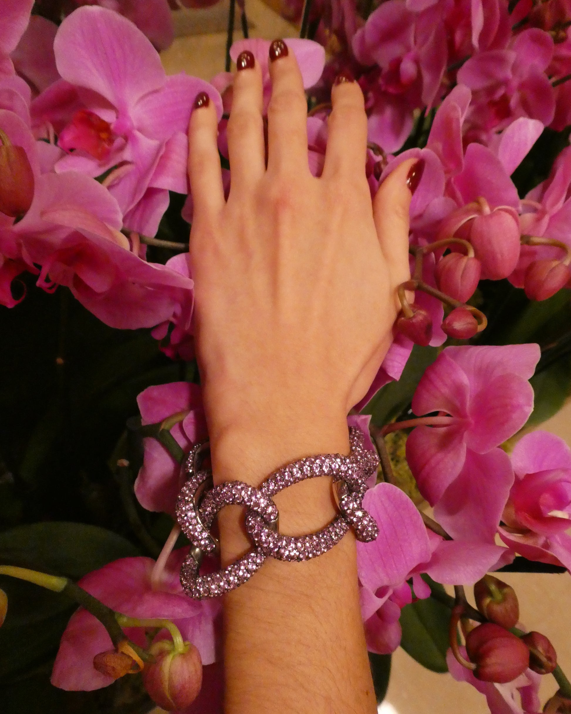 CACCIARI SALVATI PINK SAPPHIRE & GOLD BRACELET, 2000s