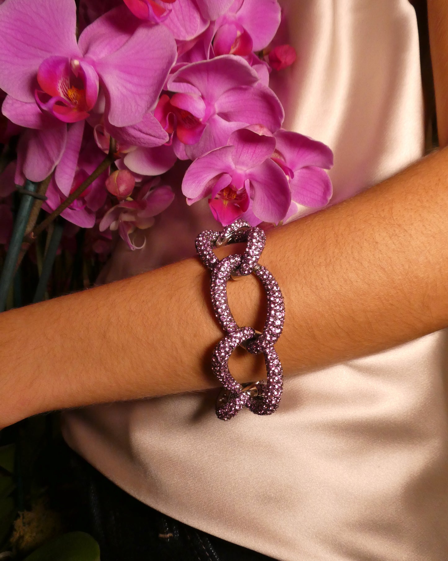 CACCIARI SALVATI PINK SAPPHIRE & GOLD BRACELET, 2000s