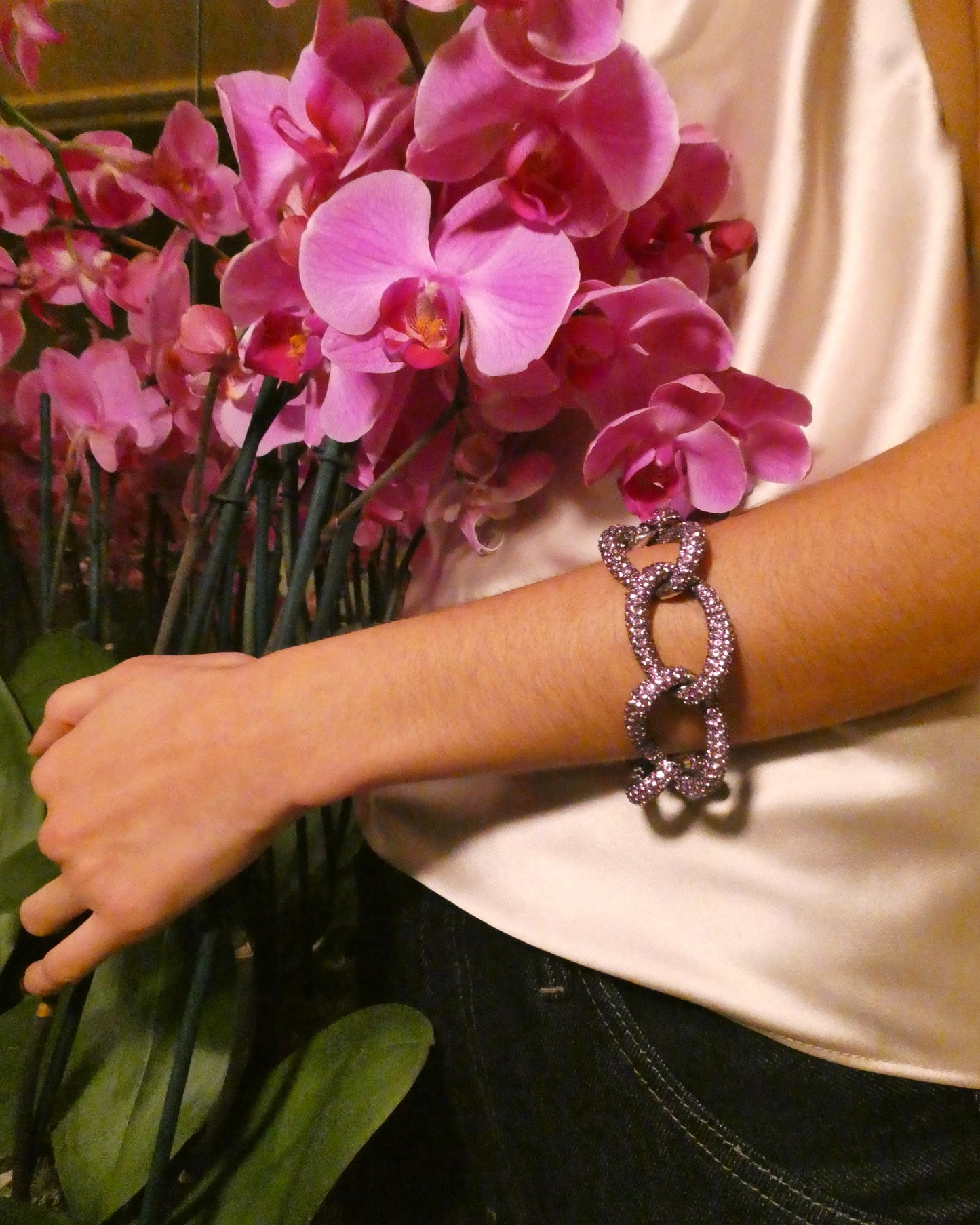 CACCIARI SALVATI PINK SAPPHIRE & GOLD BRACELET, 2000s