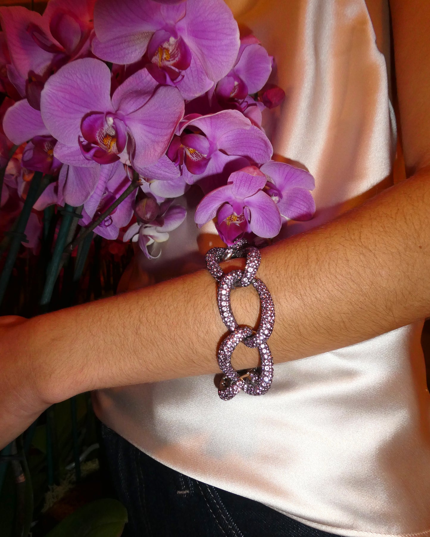 CACCIARI SALVATI PINK SAPPHIRE & GOLD BRACELET, 2000s