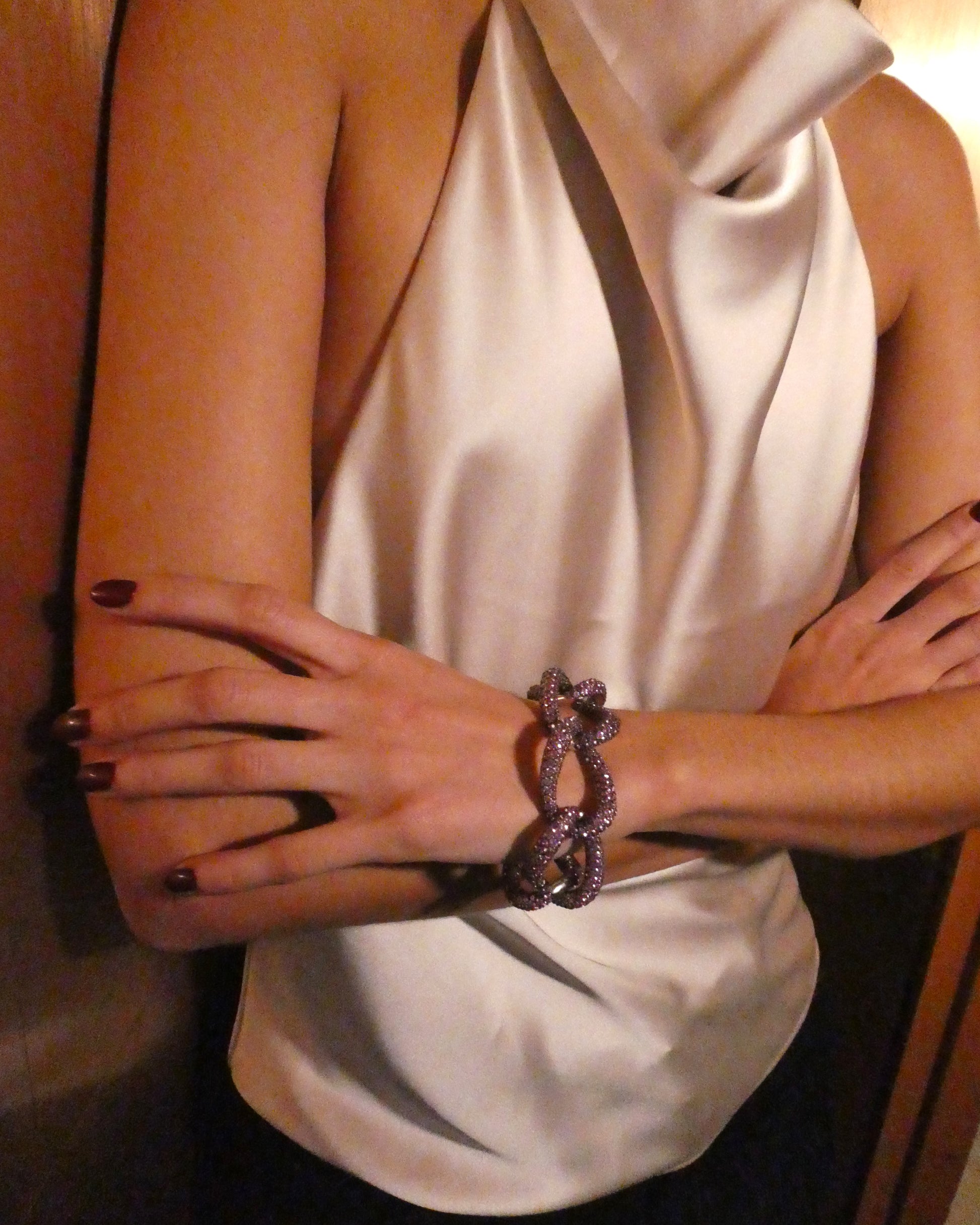CACCIARI SALVATI PINK SAPPHIRE & GOLD BRACELET, 2000s