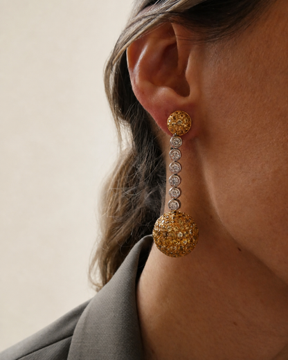 JEWELS BY VIGGI YELLOW SAPPHIRE & DIAMOND DROP EARRINGS, 2018