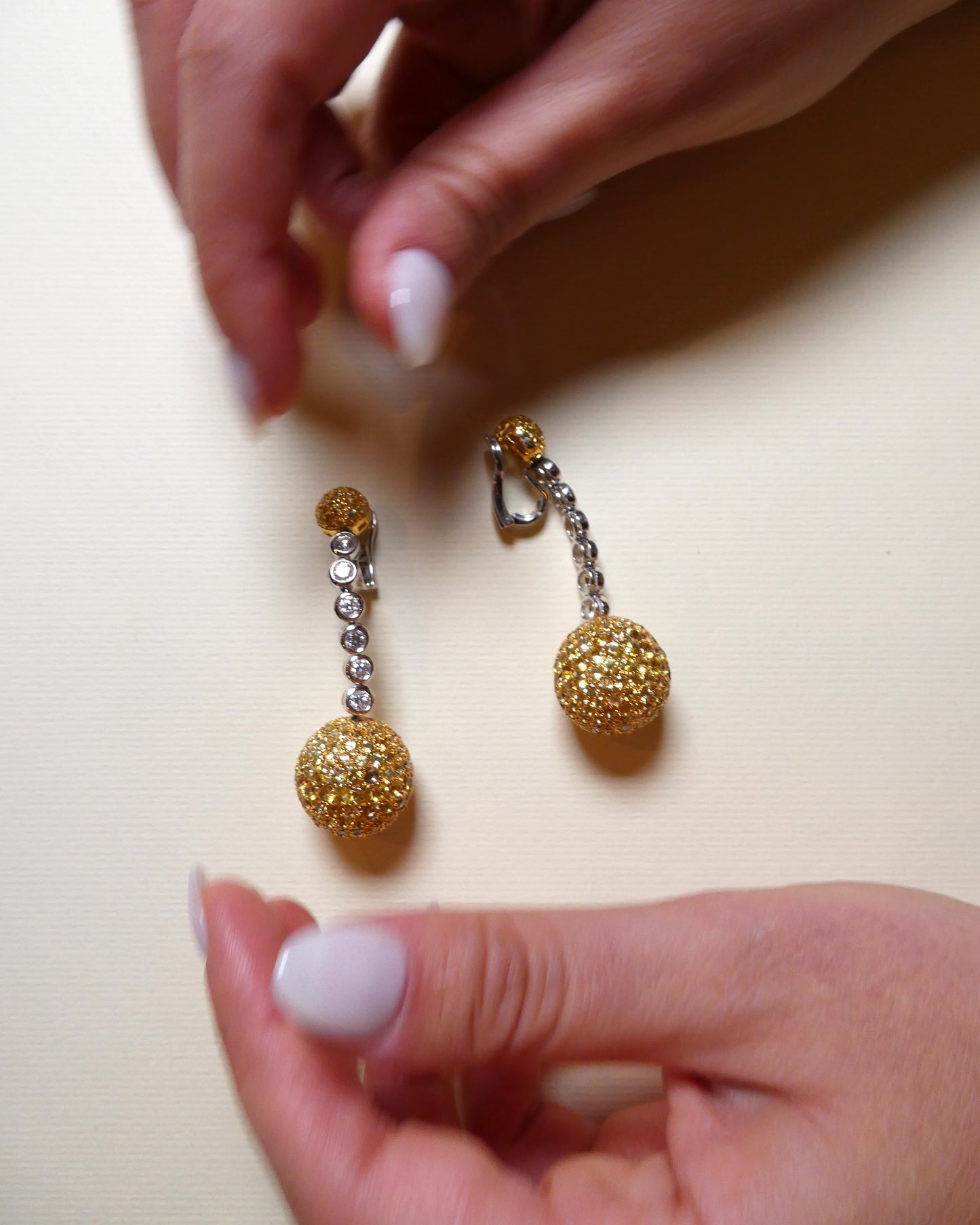 JEWELS BY VIGGI YELLOW SAPPHIRE & DIAMOND DROP EARRINGS, 2018